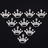 10Pcs Alloy Crystal Crown Charms DIY Craft Jewelry Making Decoration