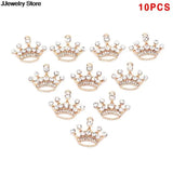 10Pcs Alloy Crystal Crown Charms DIY Craft Jewelry Making Decoration