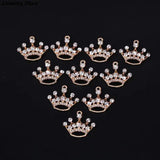 10Pcs Alloy Crystal Crown Charms DIY Craft Jewelry Making Decoration