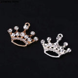10Pcs Alloy Crystal Crown Charms DIY Craft Jewelry Making Decoration