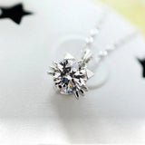 925 Sterling Silver Cat Necklace with Zircon Purple for Women