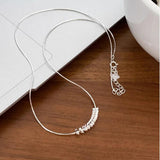 925 Silver Irregular Bead Necklace Snake Bone Chain