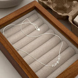 925 Silver Irregular Bead Necklace Snake Bone Chain