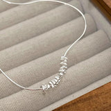 925 Silver Irregular Bead Necklace Snake Bone Chain