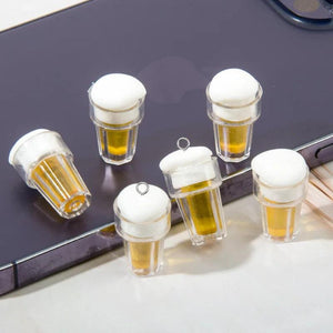 10pcs Beer Bottle Resin Charms for Jewelry DIY