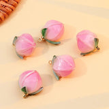 5pcs Pink Peach Charms Pendant for DIY Jewelry Making