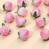 5pcs Pink Peach Charms Pendant for DIY Jewelry Making