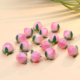 5pcs Pink Peach Charms Pendant for DIY Jewelry Making