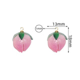 5pcs Pink Peach Charms Pendant for DIY Jewelry Making