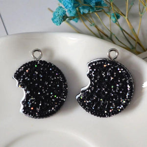 10pcs Cookies Food Resin Charms Pendant for DIY Jewelry Making