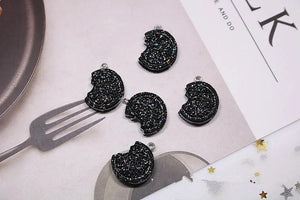 10pcs Cookies Food Resin Charms Pendant for DIY Jewelry Making
