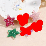10Pcs Resin Glitter Star Cabochons For DIY Women Jewelry