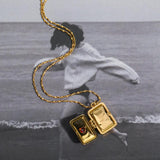 Family Lover Photo Locket Pendant Necklace For Women Couple Jewelry Choker Chain