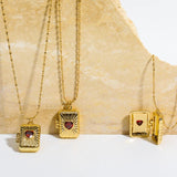 Family Lover Photo Locket Pendant Necklace For Women Couple Jewelry Choker Chain