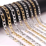 18K Plated Chains Necklace For Men Cuban Link Stainless Steel