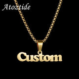 Atoztide Personalized Names Pendant Necklace Stainless Steel Chain