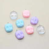 6pcs Graffiti Baby Face Resin Charms Funny Dollface Earring Keychain Pendant