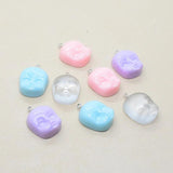 6pcs Graffiti Baby Face Resin Charms Funny Dollface Earring Keychain Pendant