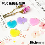 20pcs Resin Glitter Heart Necklace Charms for DIY Decoration