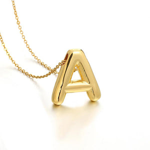 Chunky Alphabet Balloon Bubble Initial Letter Necklace