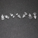 50Pcs Plastic Silicone Earring Base Pins Stud Retainer for DIY Findings