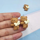 10Pcs Cartoon Fly Bear Charms Pendants DIY Jewelry Making C977