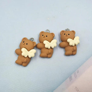10Pcs Cartoon Fly Bear Charms Pendants DIY Jewelry Making C977