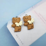 10Pcs Cartoon Fly Bear Charms Pendants DIY Jewelry Making C977