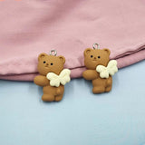 10Pcs Cartoon Fly Bear Charms Pendants DIY Jewelry Making C977