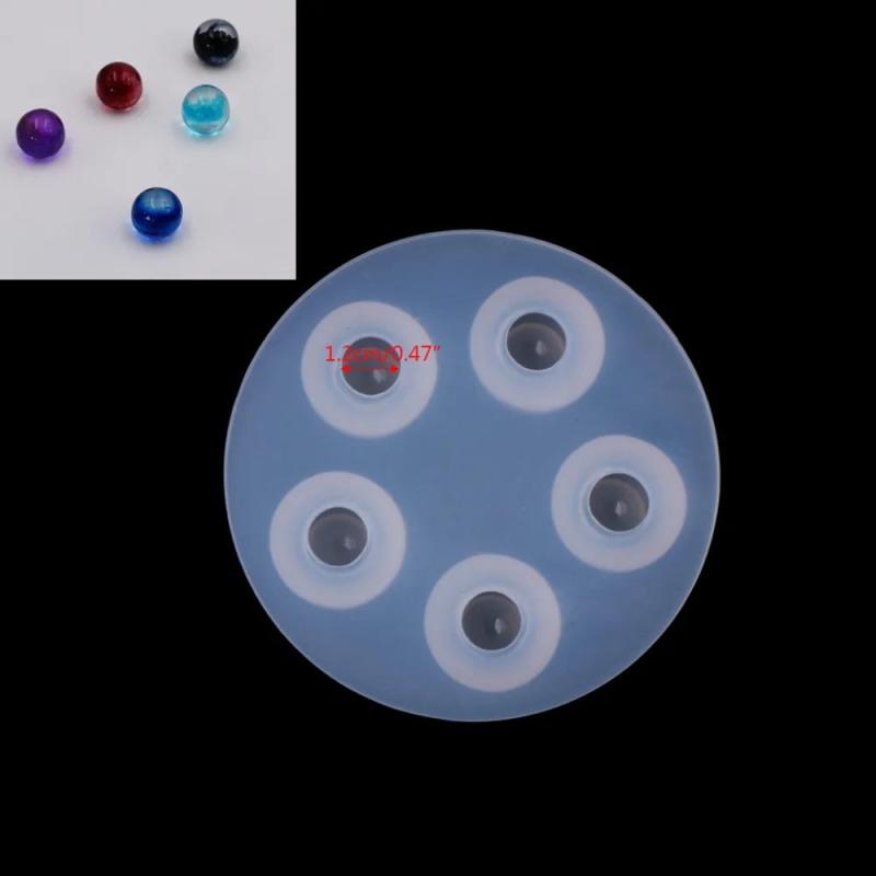 Clear Silicone Necklace Pendant Jewelry Mold DIY Resin Craft Ball Shape 12mm