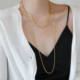 Long Snake Chain Necklace for Women Stainless Steel Fall Jewelry