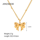 Uworld Bow Pendant Necklace for Women Stainless Steel Charm Jewelry