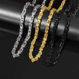 Stainless Steel Byzantine Chain King Chain Necklace Men's Punk Domineering