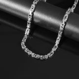 Stainless Steel Byzantine Chain King Chain Necklace Men's Punk Domineering