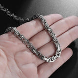 Stainless Steel Byzantine Chain King Chain Necklace Men's Punk Domineering