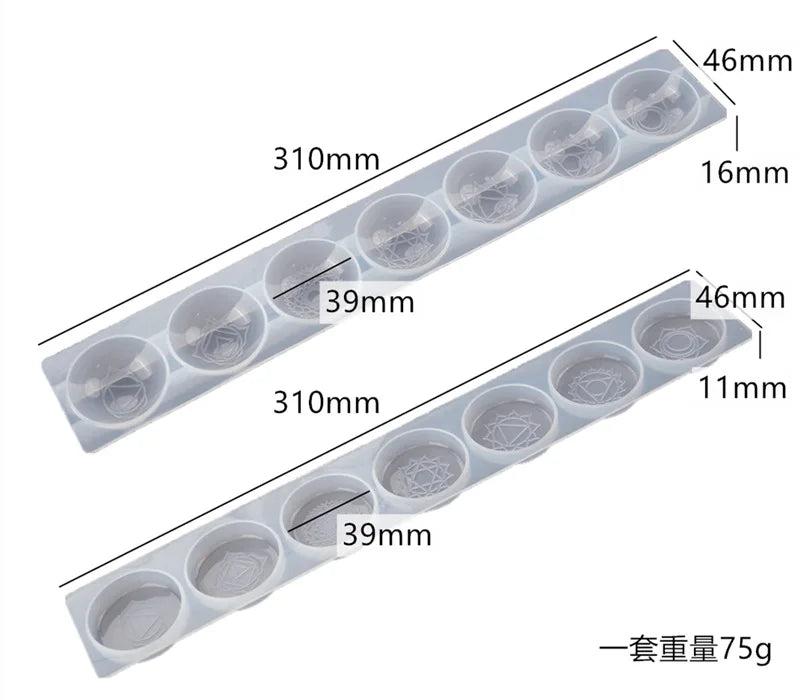 7 Chakras Silicone Resin Pendant Mold Kit