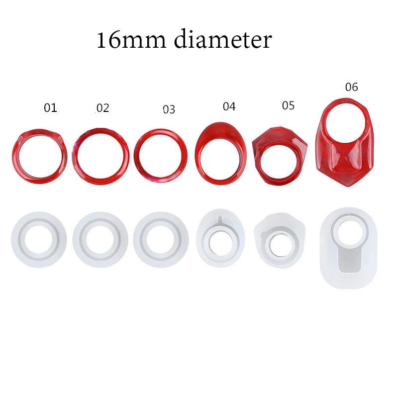 6 Shapes Silicone Casting Molds for DIY Resin Rings Jewelry