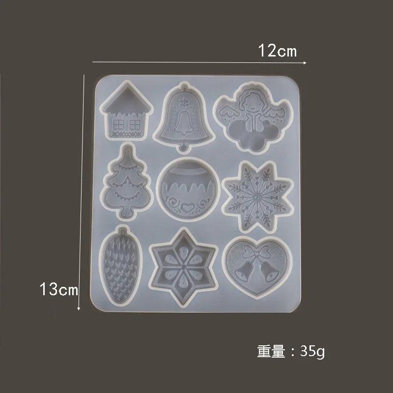 Christmas Bell Snowflake Elk Keychain Silicone Mold