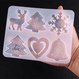 Christmas Bell Snowflake Elk Keychain Silicone Mold