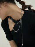 Stainless Steel Long Necklace for Women's Sweater