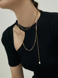 Stainless Steel Long Necklace for Women's Sweater