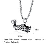 Football Pendant Necklace Men Stainless Steel Shoes Necklace for Men Jewelry