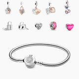 925 Silver Charm Bracelet for DIY Jewelry - 7.5 Inches