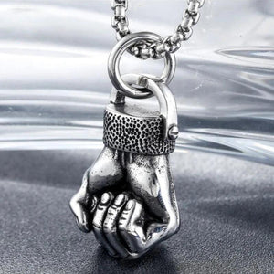 Stainless Steel Fist Necklace Hip Hop Men's Jewelry Gift
