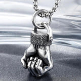 Stainless Steel Fist Necklace Hip Hop Men's Jewelry Gift