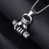 Stainless Steel Fist Necklace Hip Hop Men's Jewelry Gift