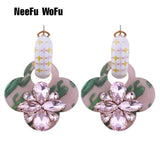 Resin Earrings Crystal Big Long Brinco Ear Oorbellen Gift