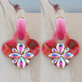 Resin Earrings Crystal Big Long Brinco Ear Oorbellen Gift