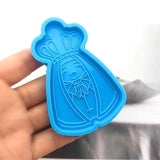 King-shaped Keychain Silicone Mold w/ Hole Keyring Pendant Mold
