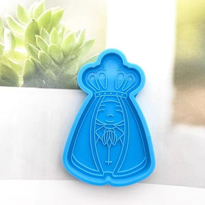 King-shaped Keychain Silicone Mold w/ Hole Keyring Pendant Mold